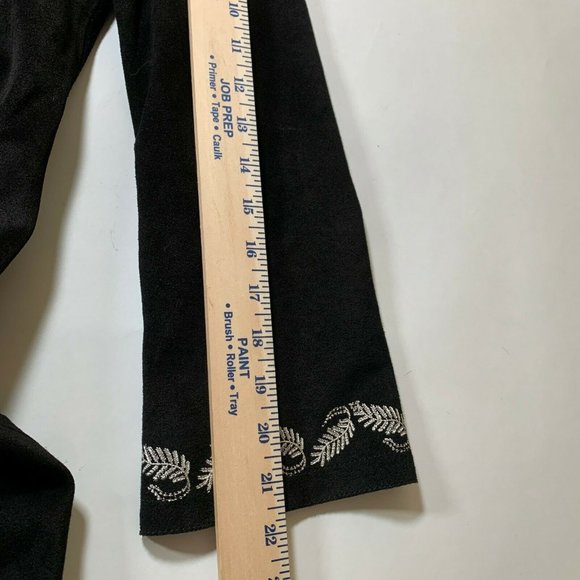 Alexa Chung x AG Walker Coat Embroidered Suede Leather Black XS - Picture 4 of 13